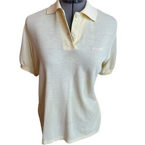 Vintage Adidas Yellow Polo Shirt Embroidered Logo Short Sleeve Retro Golf Tee